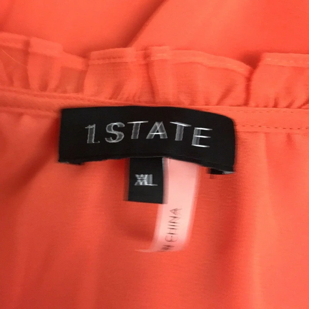 NWT 1. State Orange Slit Shoulder Top - Picture 6 of 10
